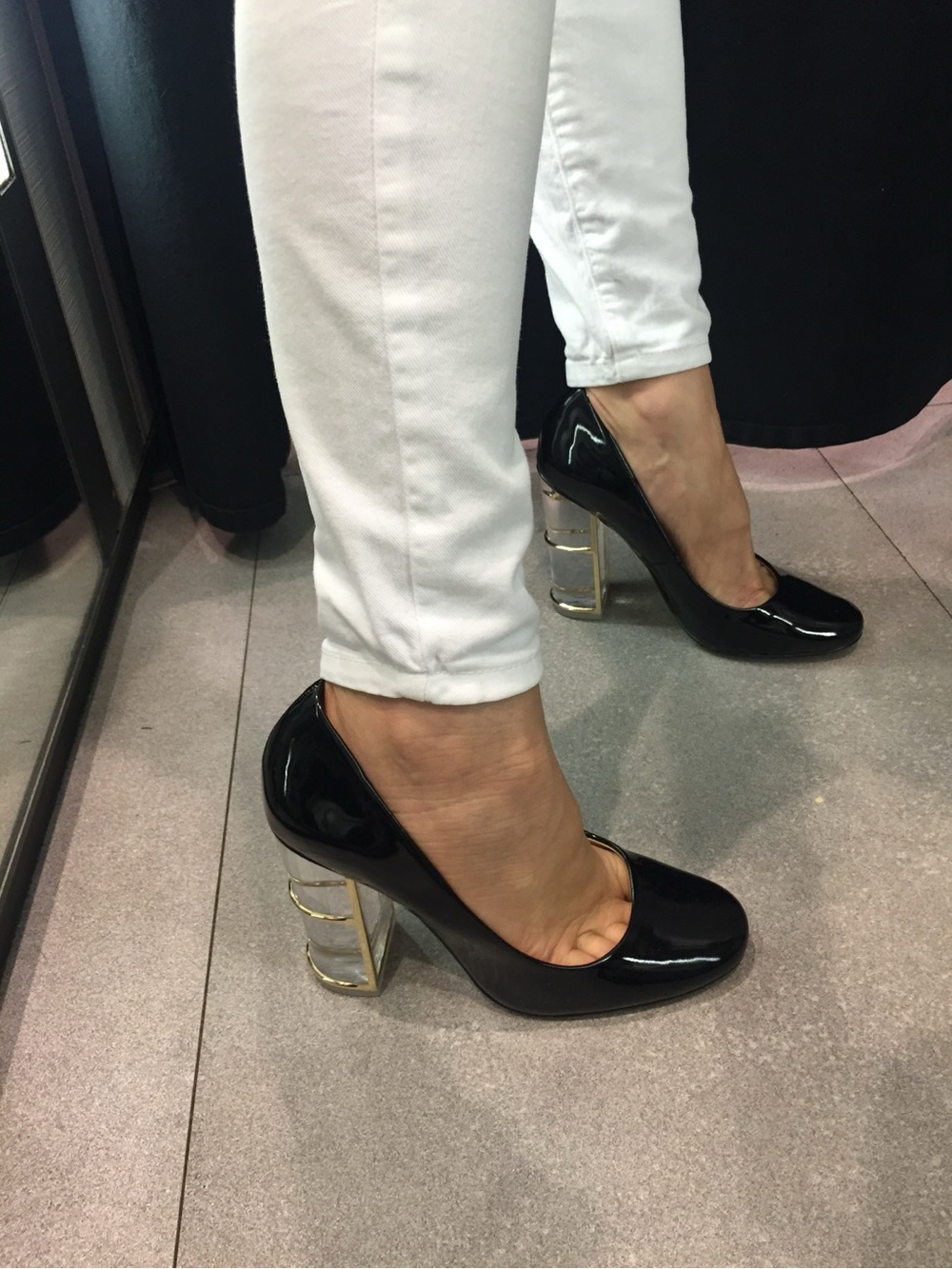 Black Block Heel Pumps